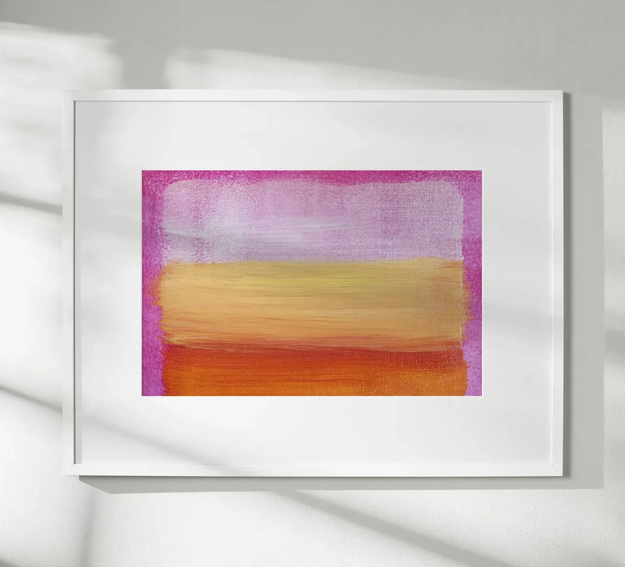 Rothko-esque Abstract: campo di colore rosa-arancio, moderno, Sere poster con telaio in plastica da NorwesClub