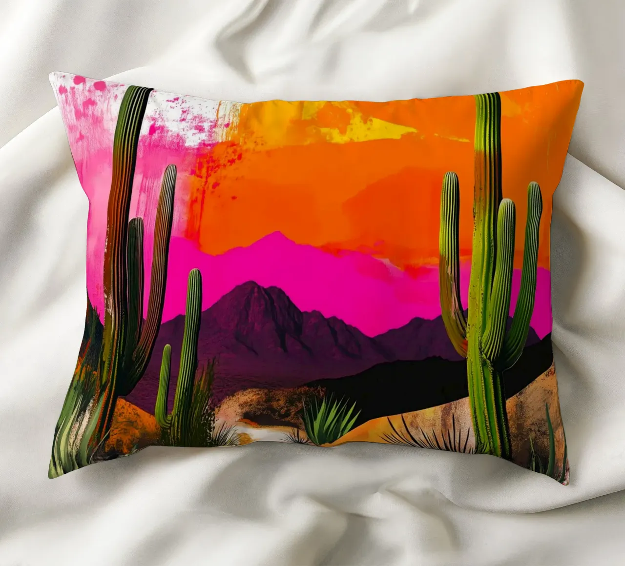 Deserto messicano con cactus cuscino da Justyna Jaszke JBJart