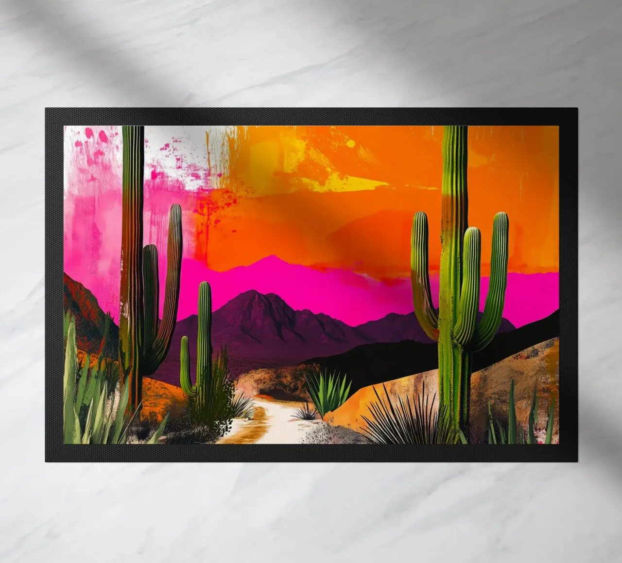 Deserto messicano con cactus zerbino da Justyna Jaszke JBJart