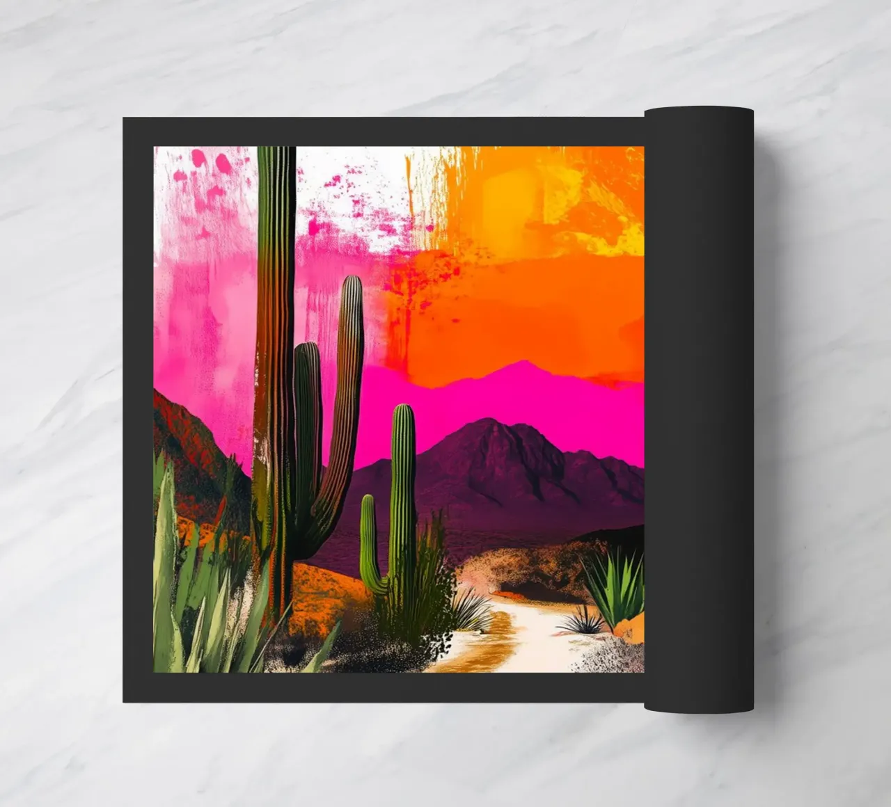 Deserto messicano con cactus zerbino da Justyna Jaszke JBJart