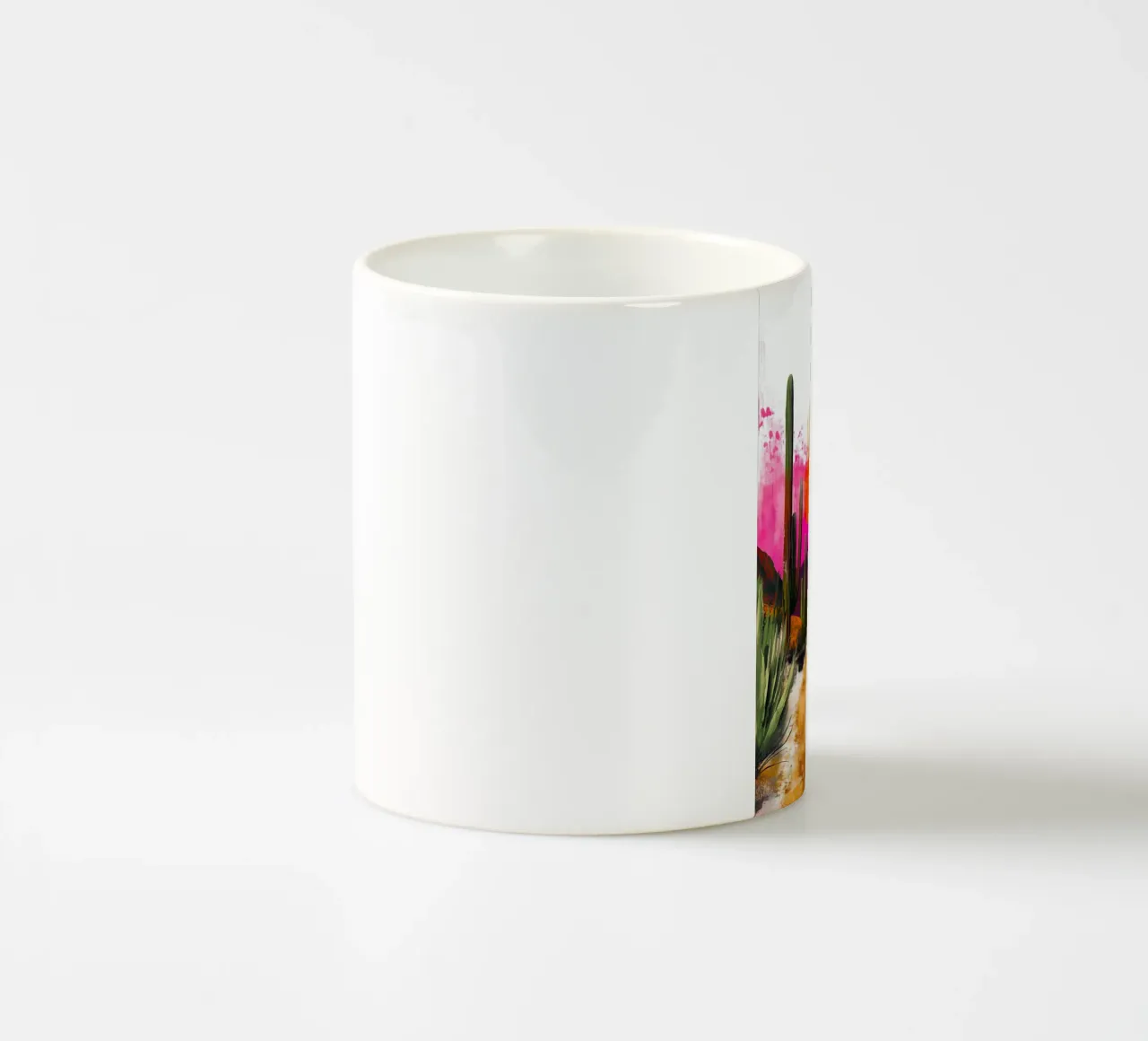Deserto messicano con cactus tazza in ceramica da Justyna Jaszke JBJart