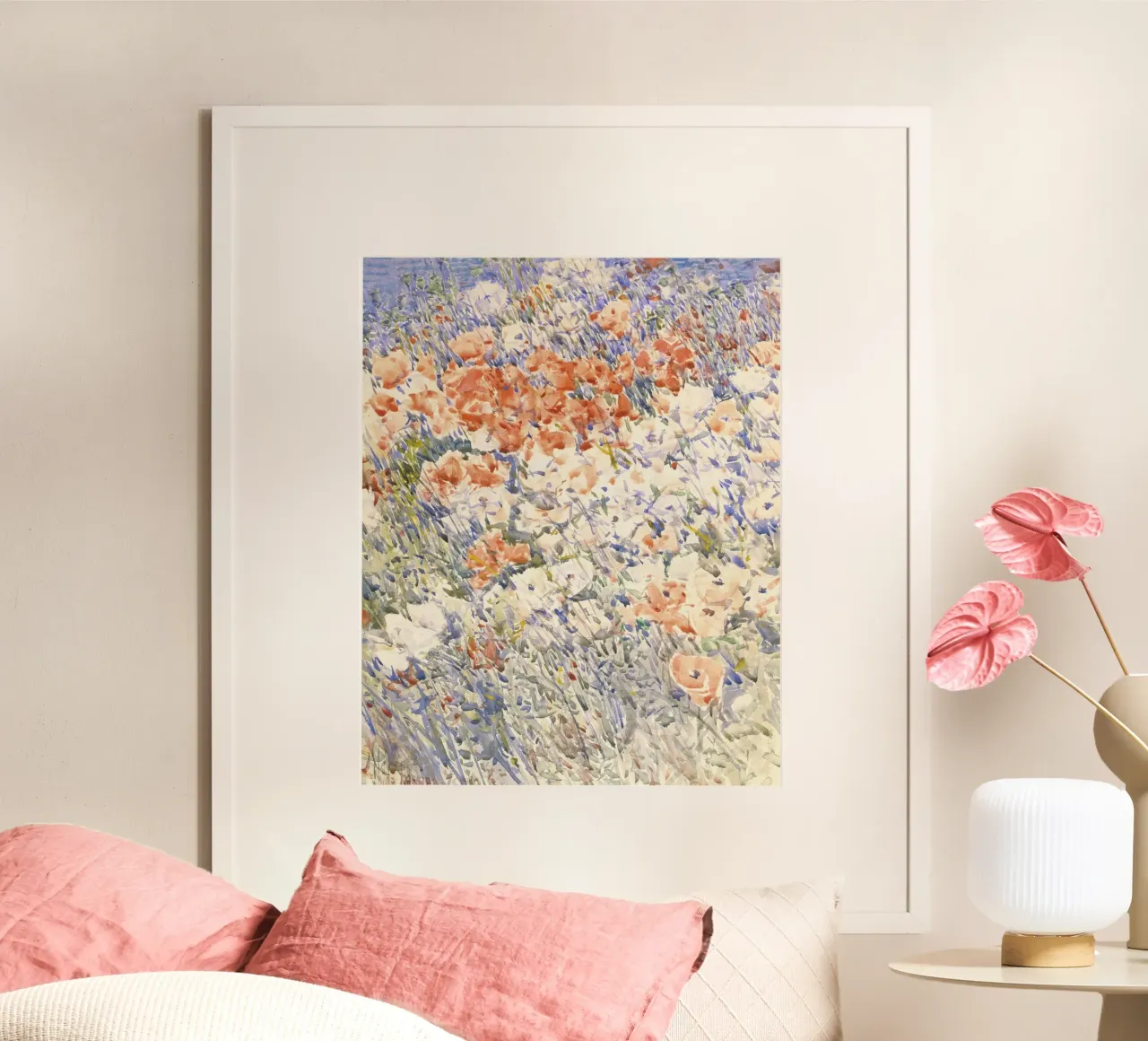 Childe Hassam Mohnblumen - Impressionistischer Garten Blumenkunst Prin Poster von NorwesClub