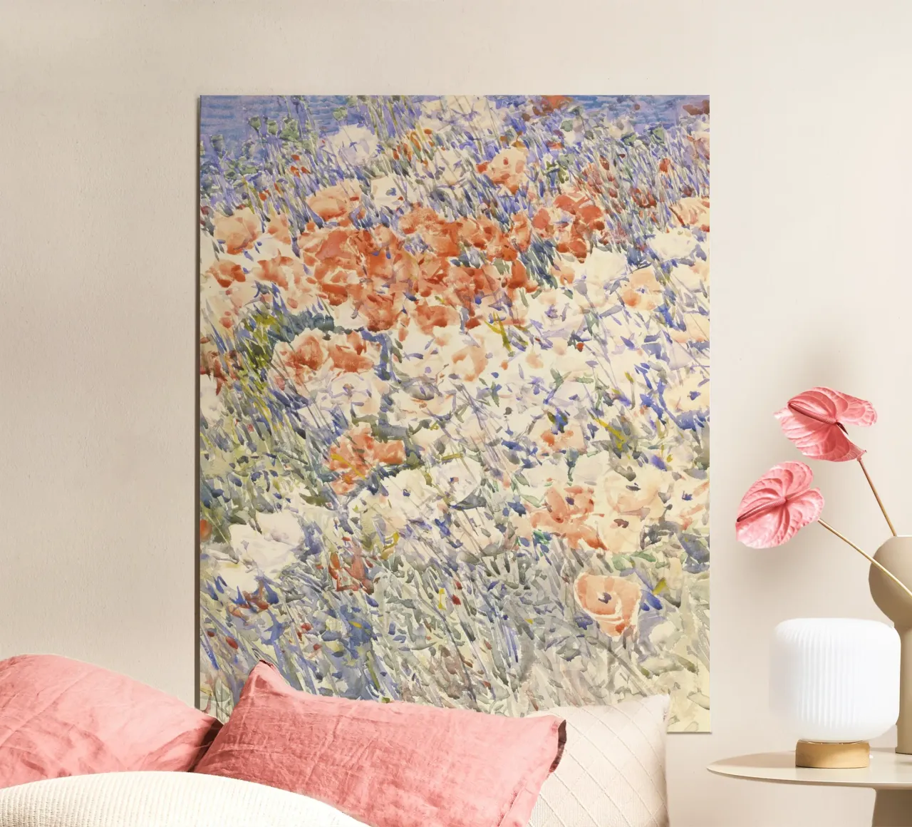 Childe Hassam Mohnblumen - Impressionistischer Garten Blumenkunst Prin Poster von NorwesClub