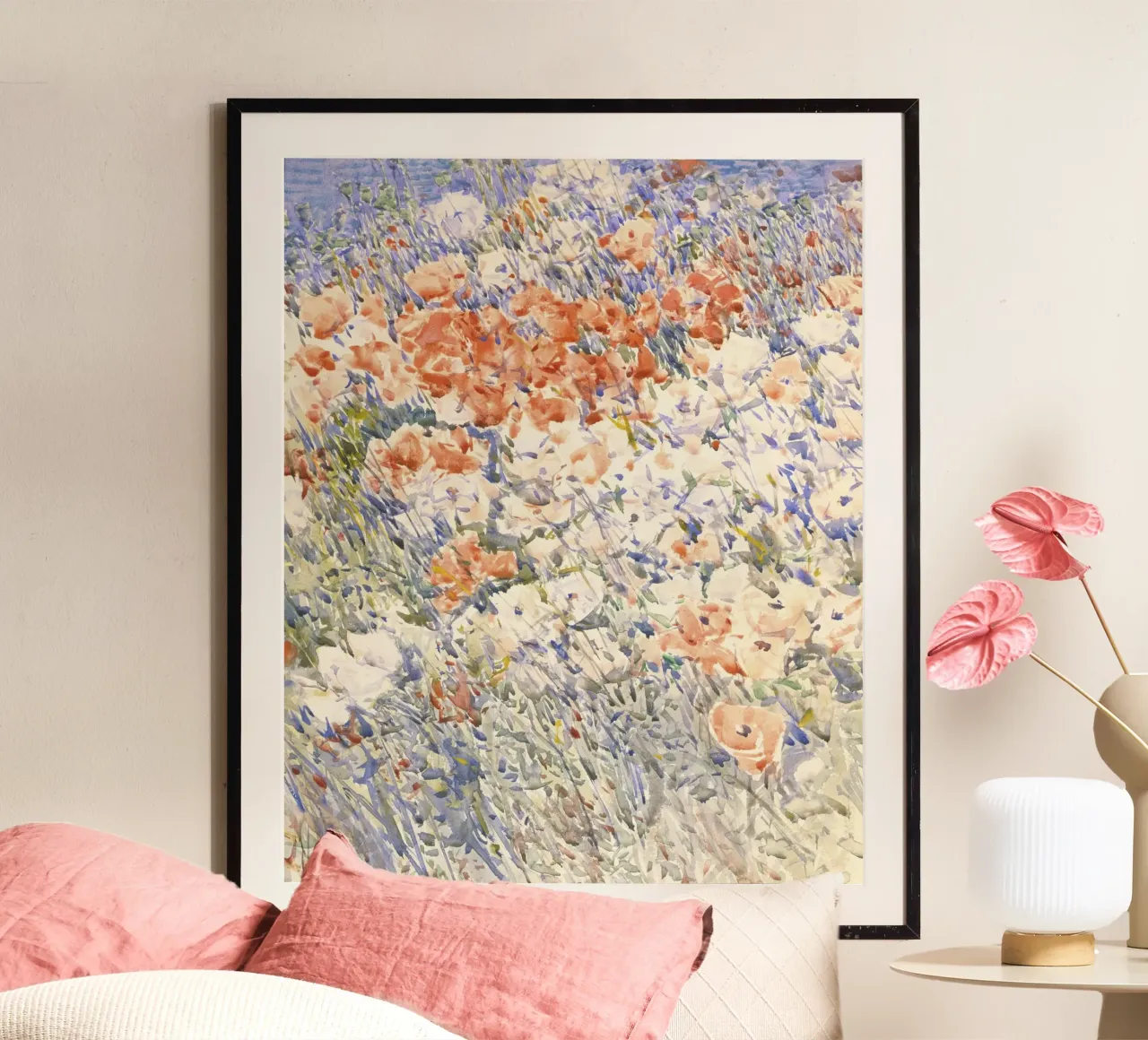 Childe Hassam Mohnblumen - Impressionistischer Garten Blumenkunst Prin Poster von NorwesClub