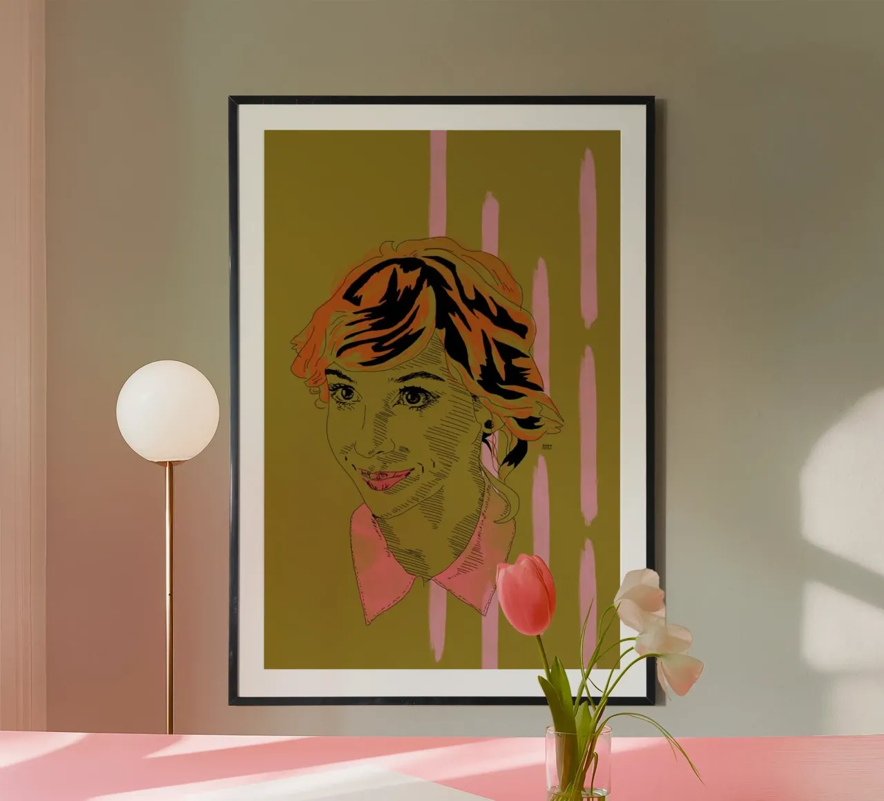 Het meisje met de roze halsband hahnemühle van La Belette Rose