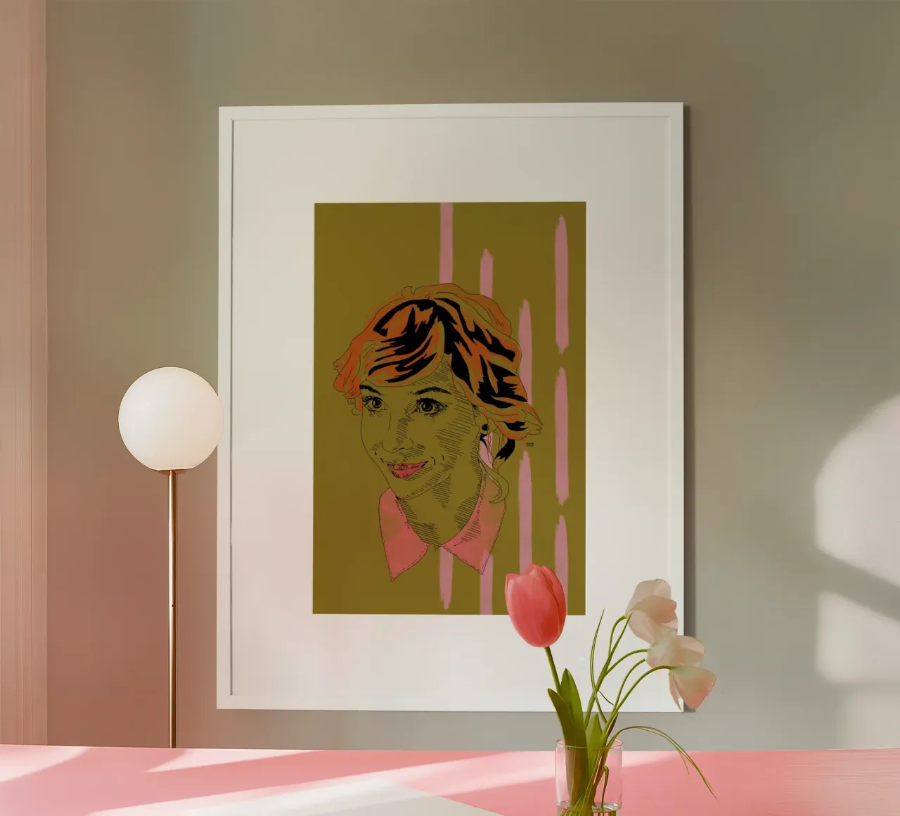 Het meisje met de roze halsband hahnemühle van La Belette Rose