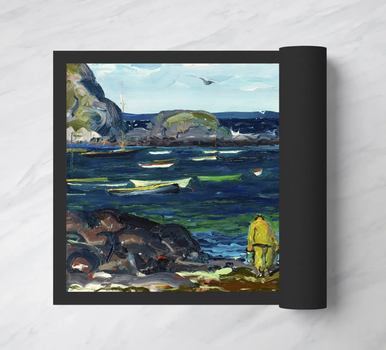 George Bellows Porto di Monhegan - Scuola Ashcan Coastal Seasc zerbino da NorwesClub