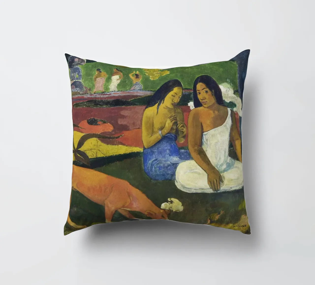 Paul Gauguin Arearea - Post-Impressionist Tahitian Paradise decorative cushion by NorwesClub