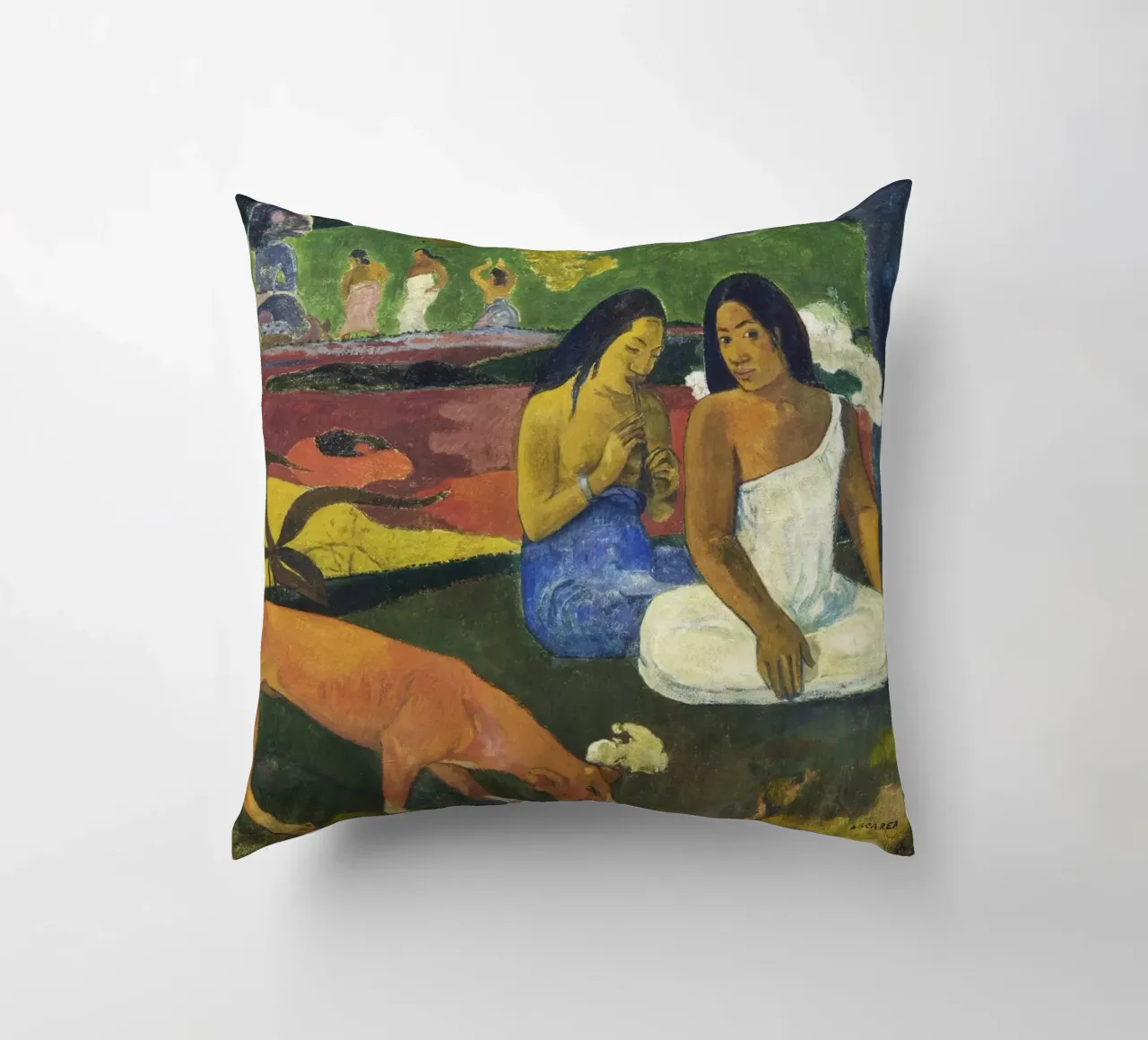 Paul Gauguin Arearea - Post-Impressionist Tahitian Paradise decorative cushion by NorwesClub