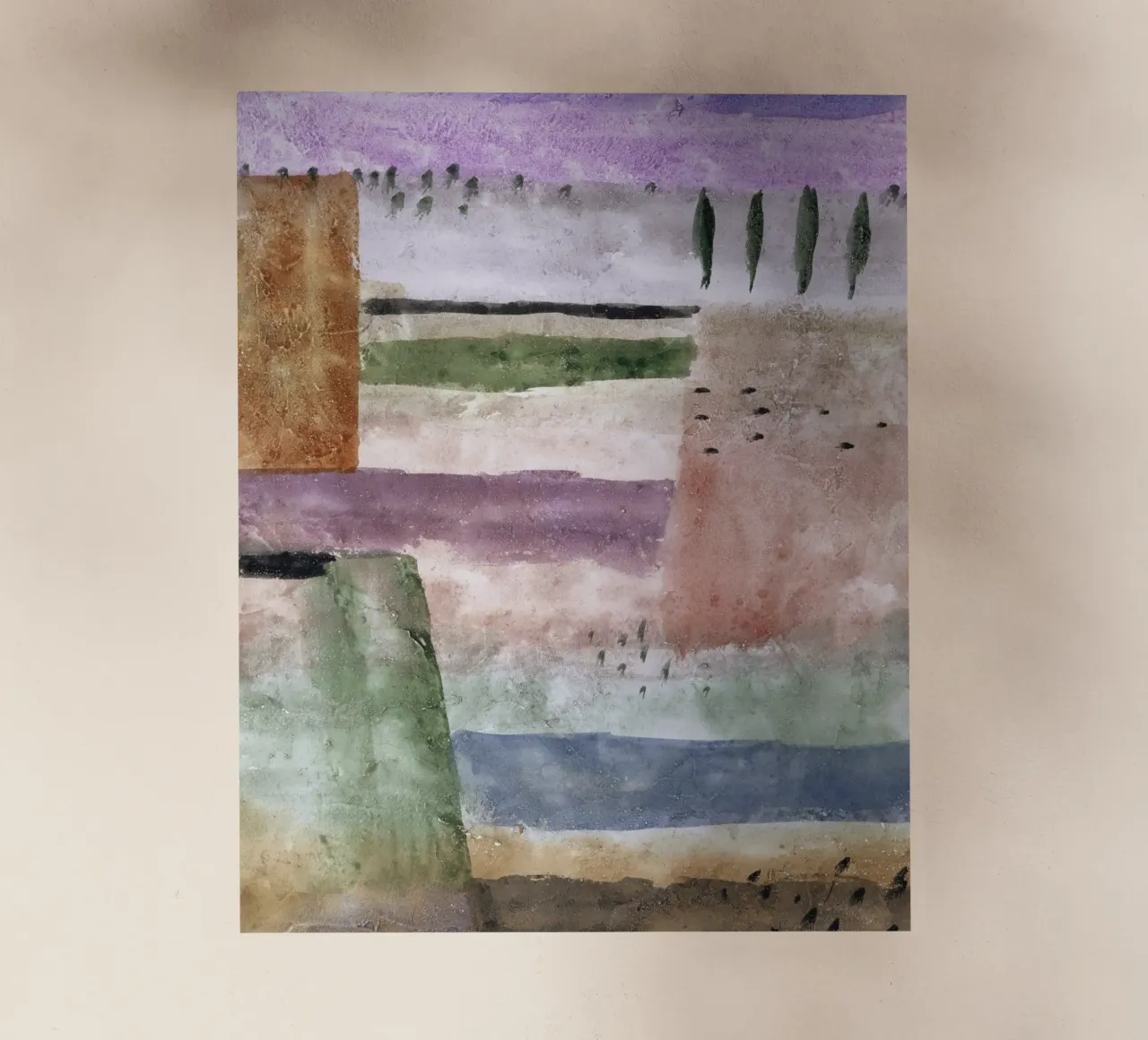 Paul Klee Paesaggio con pioppi - Espressionismo astratto Wa pellicola backlit da NorwesClub