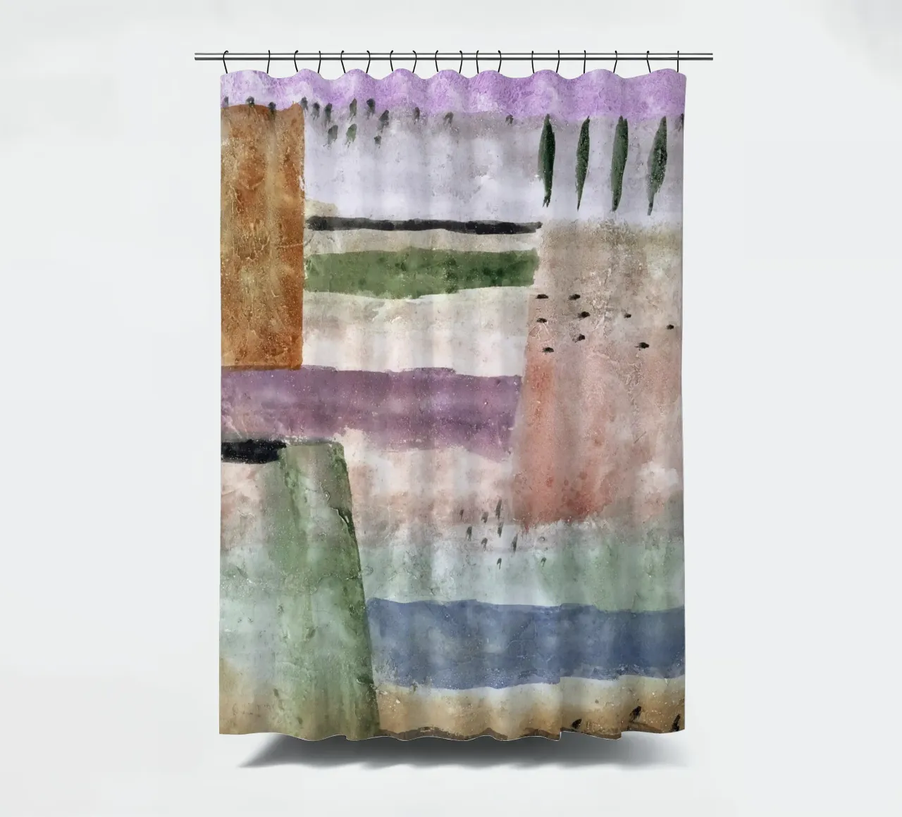 Paul Klee Landscape with Poplars - Abstract Expressionist Wa shower curtain by NorwesClub