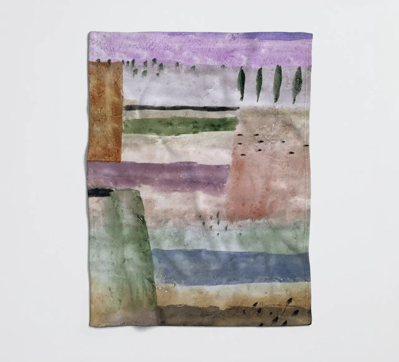 Paul Klee Landscape with Poplars - Abstract Expressionist Wa fleece blanket by NorwesClub