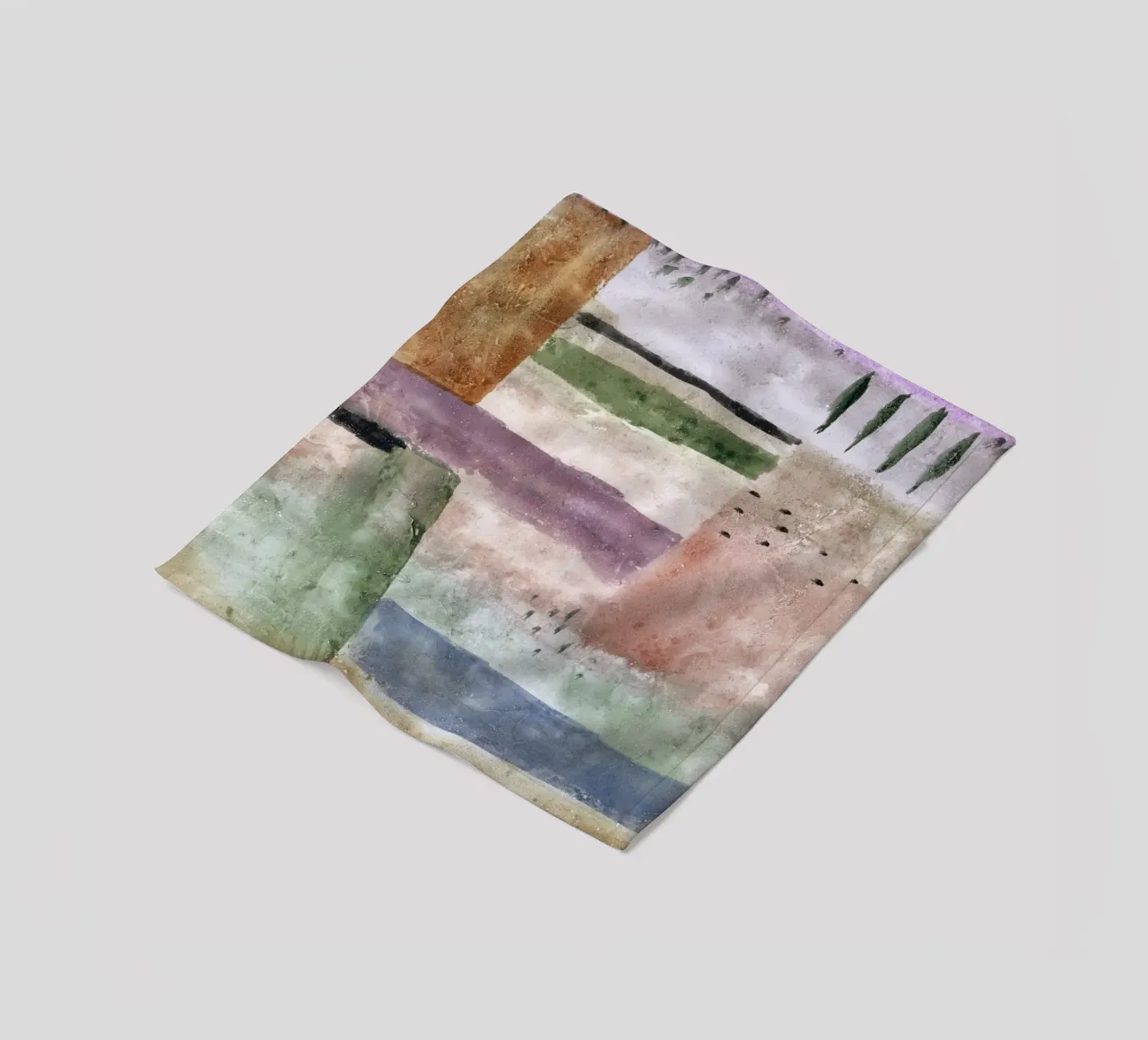 Paul Klee Landscape with Poplars - Abstract Expressionist Wa fleece blanket by NorwesClub
