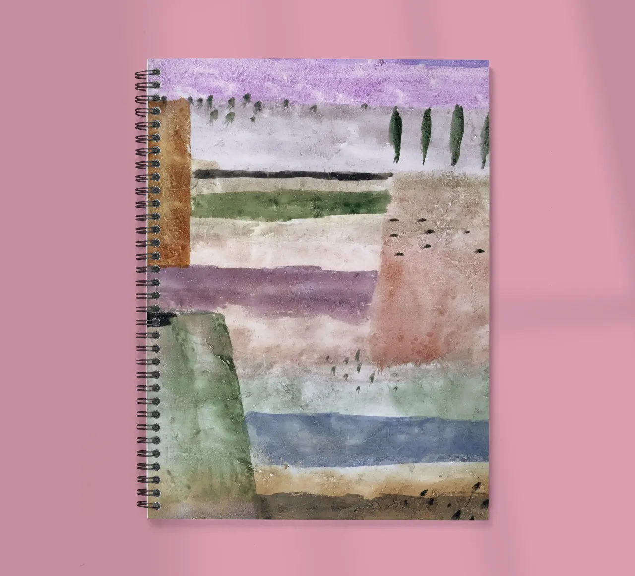 Paul Klee Landscape with Poplars - Abstract Expressionist Wa spiral notebook by NorwesClub