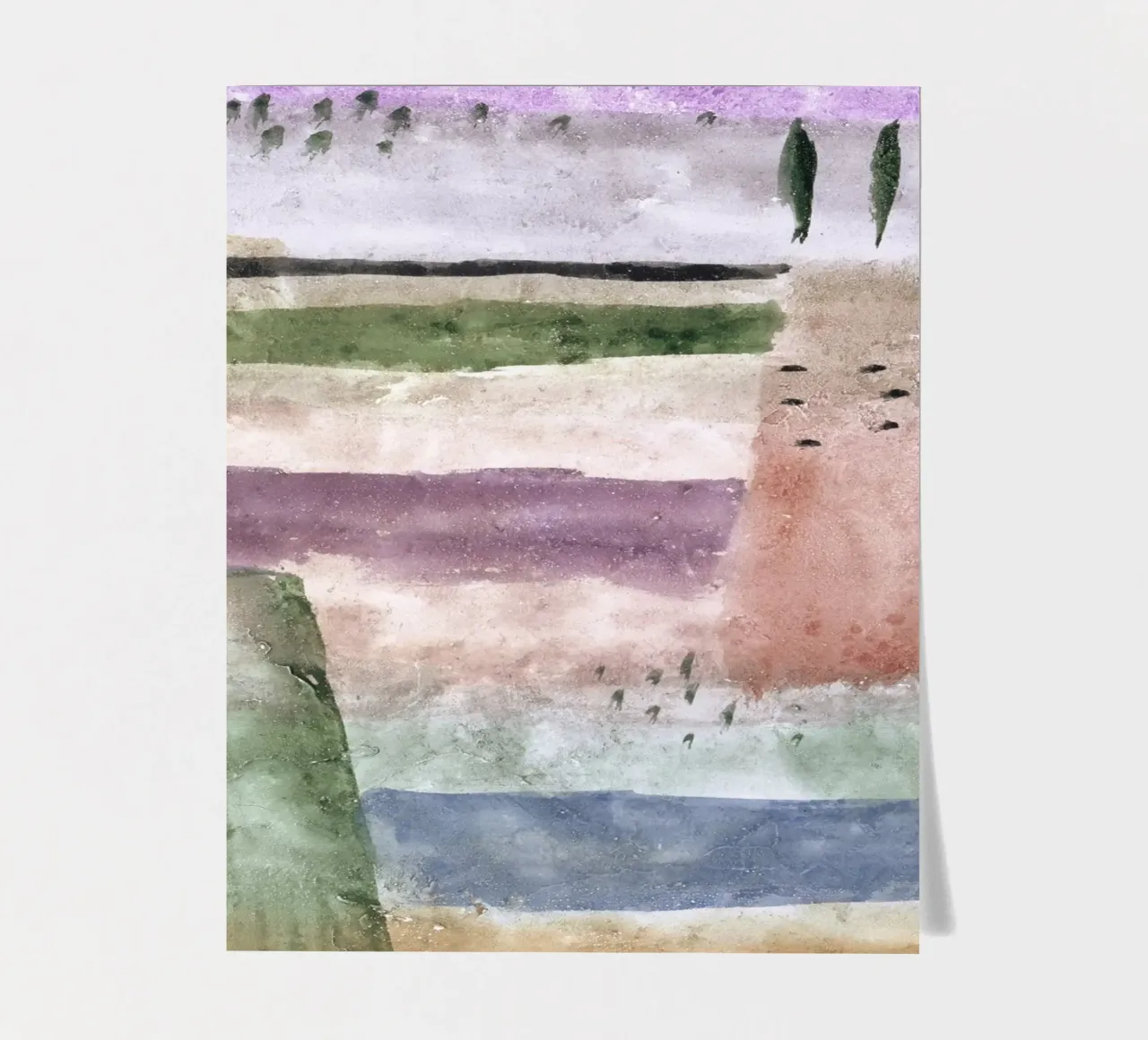 Paul Klee Landscape with Poplars - Abstract Expressionist Wa sticker sheet by NorwesClub