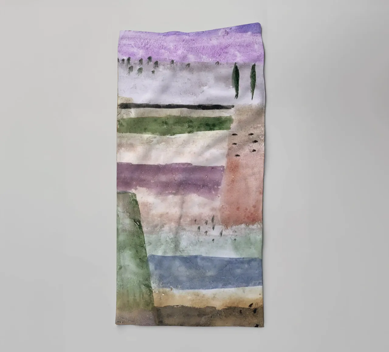 Paul Klee Landschap met populieren - Abstract expressionisme Wa badhanddoek van NorwesClub