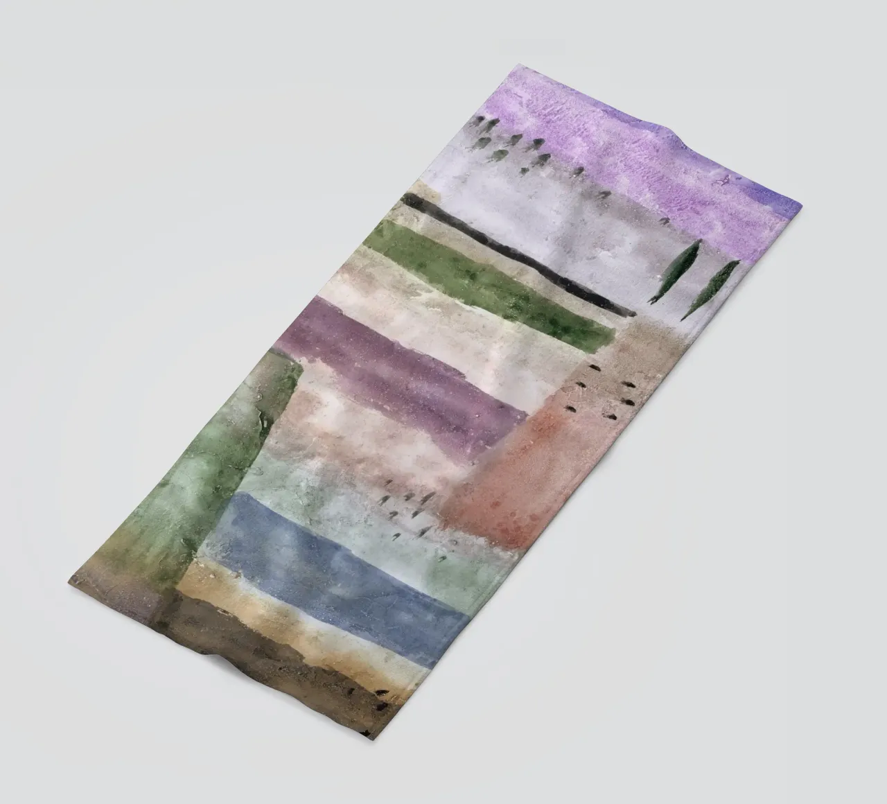 Paul Klee Landscape with Poplars - Abstract Expressionist Wa beach towel by NorwesClub