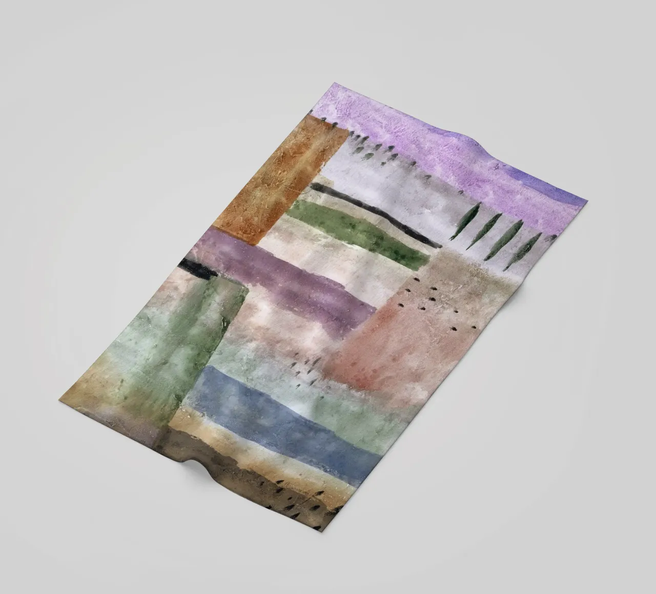 Paul Klee Landscape with Poplars - Abstract Expressionist Wa beach towel by NorwesClub
