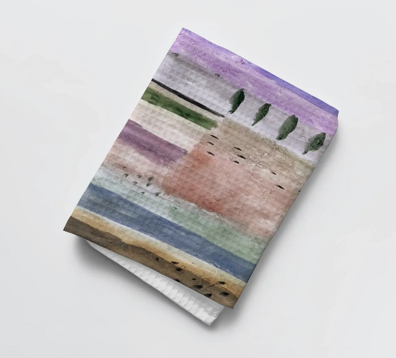 Paul Klee Landscape with Poplars - Abstract Expressionist Wa tea towel by NorwesClub