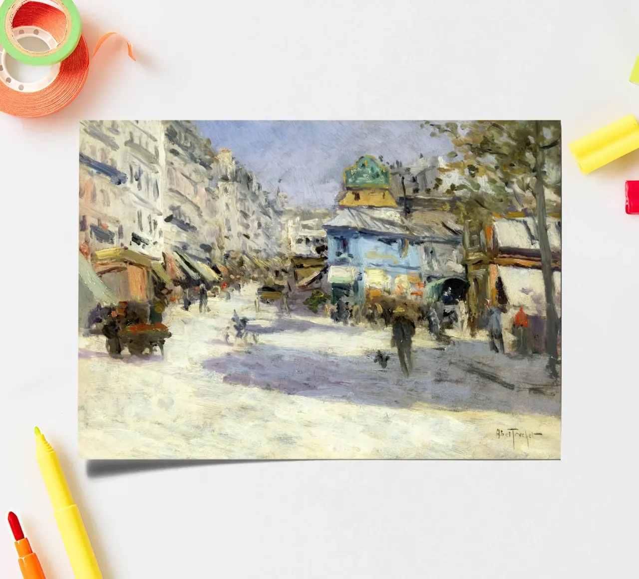 A. Trouillebert Rue Lepic, Paris - Impressionist Street Scen sticker sheet by NorwesClub