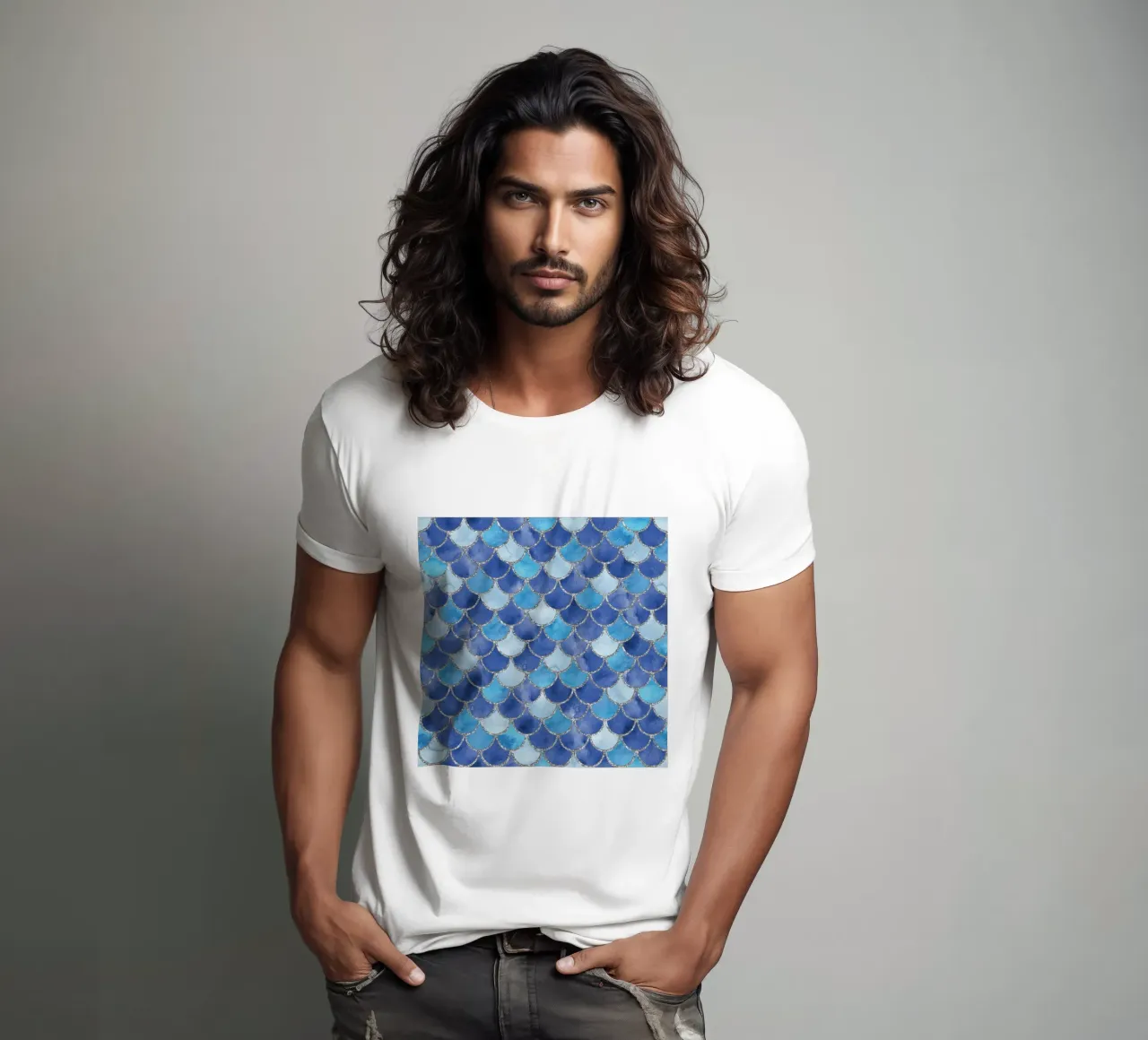 Scaglie di sirena in blu oceano t-shirt da Happy Littles