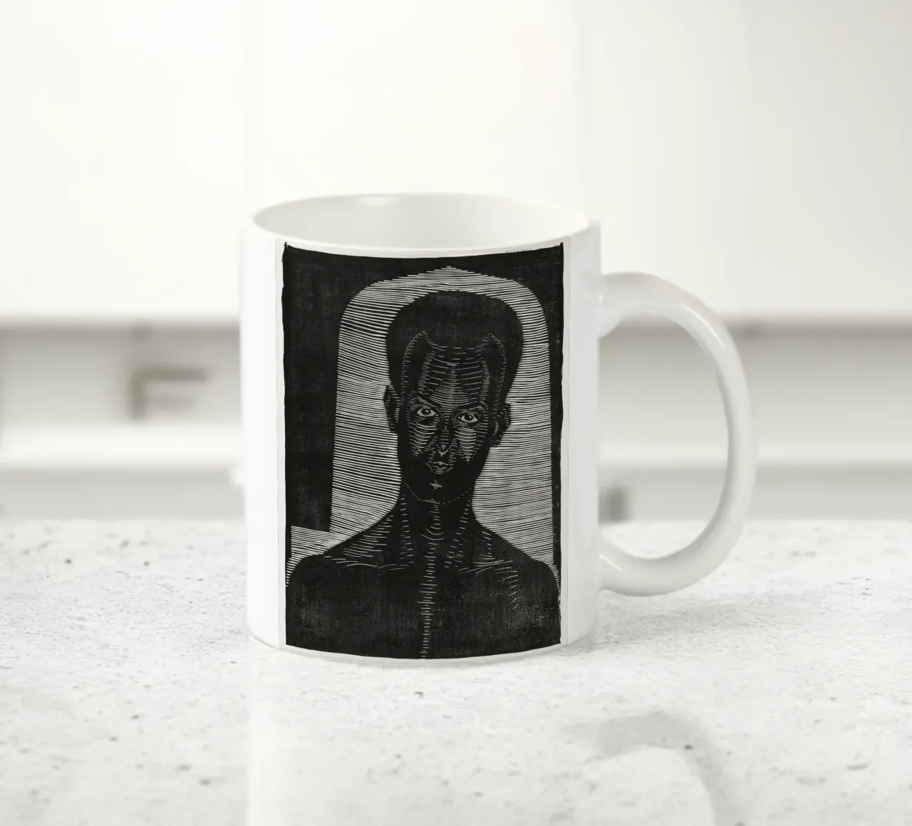 Samuel Jessurun de Mesquita Ritratto in xilografia - Espressionista tazza in ceramica da NorwesClub