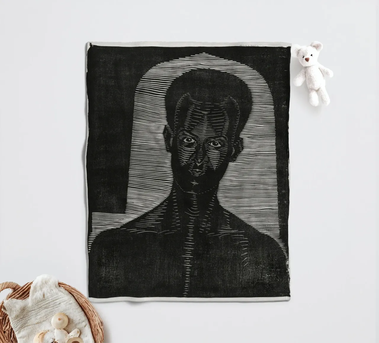 Samuel Jessurun de Mesquita Ritratto in xilografia - Espressionista coperta in pile da NorwesClub