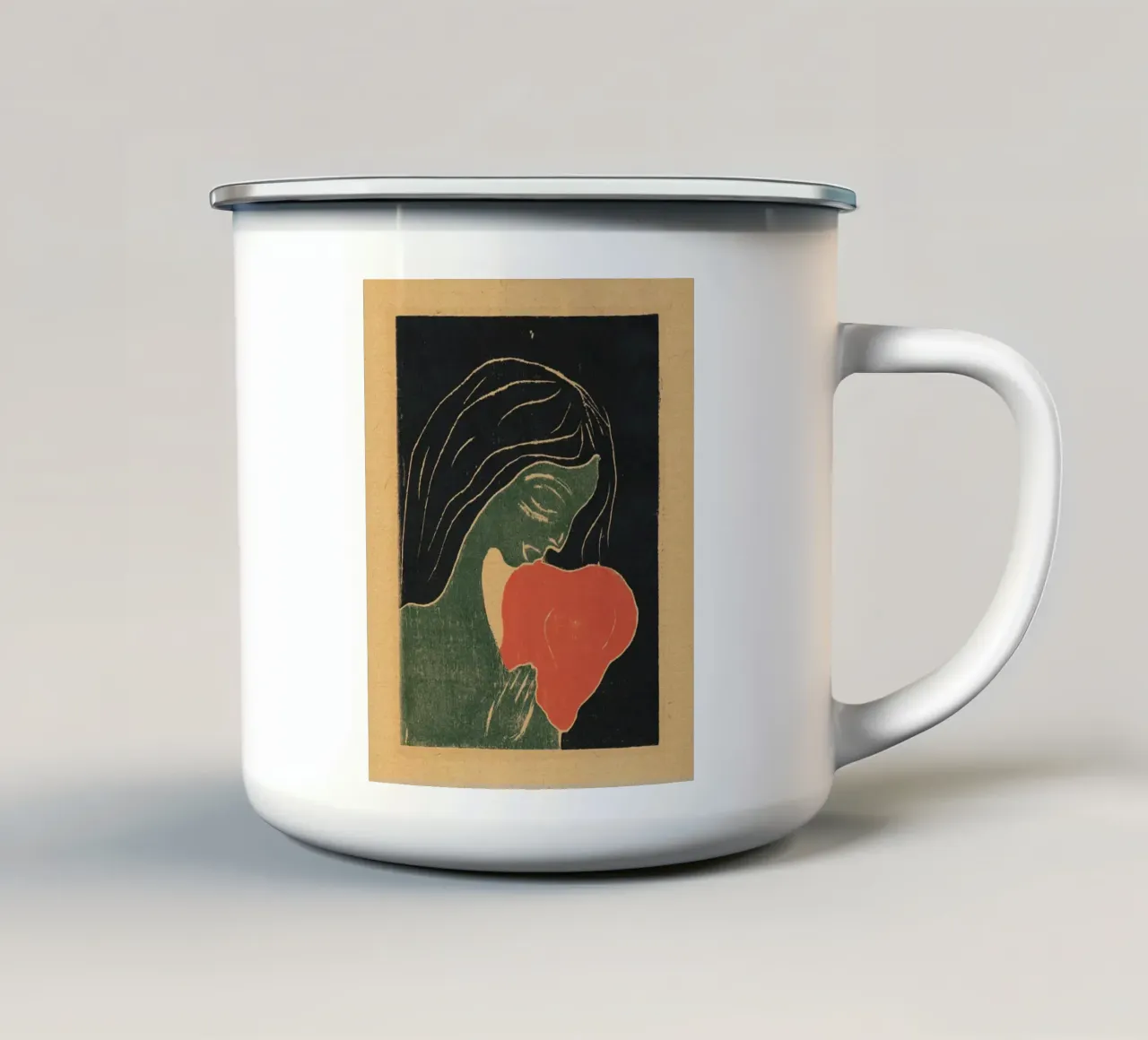 Edvard Munch "Il cuore" - Stampa espressionista - Emozione A tazza in smalto da NorwesClub
