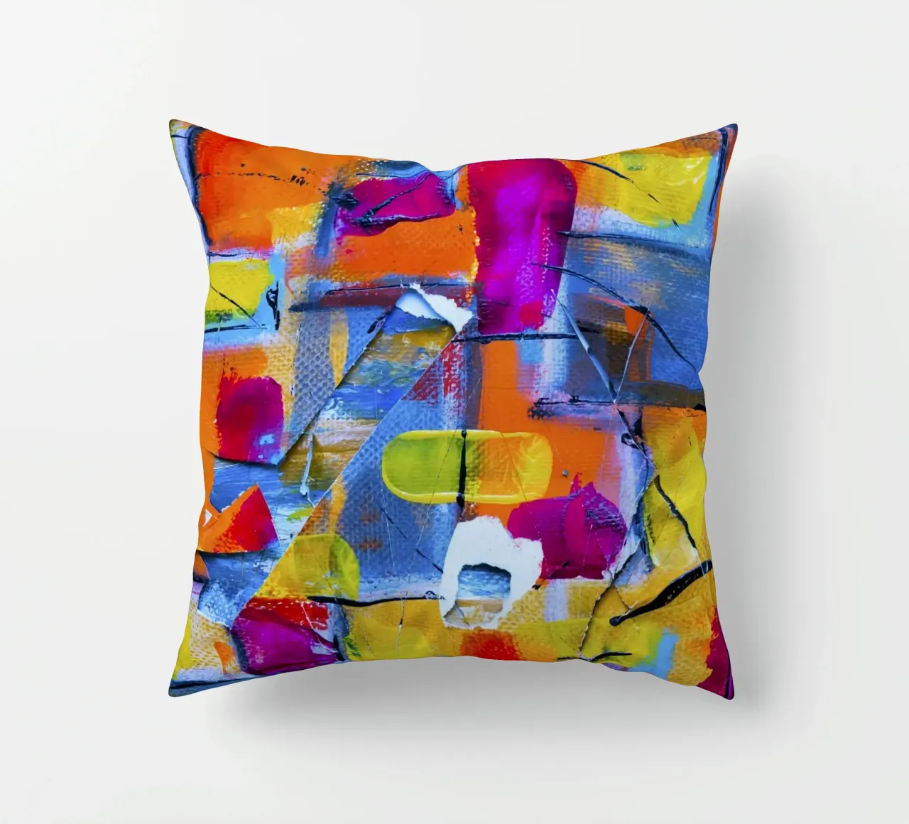 Steve Johnson Abstract No. 17 - Vibrant Modern Canvas Print decorative cushion by NorwesClub