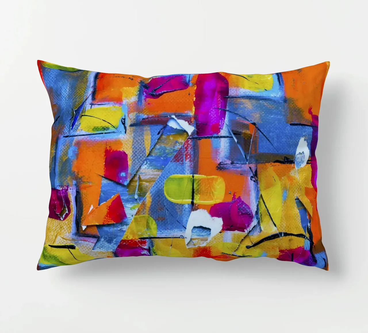 Steve Johnson Abstract No. 17 - Vibrant Modern Canvas Print decorative cushion by NorwesClub