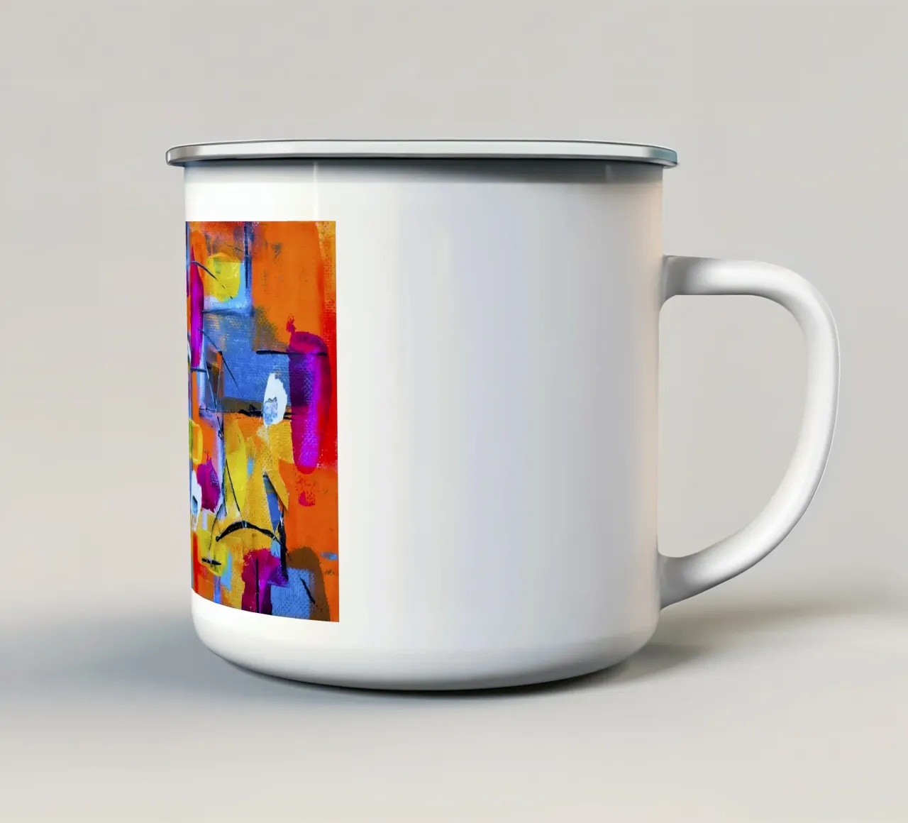 Steve Johnson Abstrakt Nr. 17 - Lebendiger moderner Leinwanddruck Emaille Tasse von NorwesClub