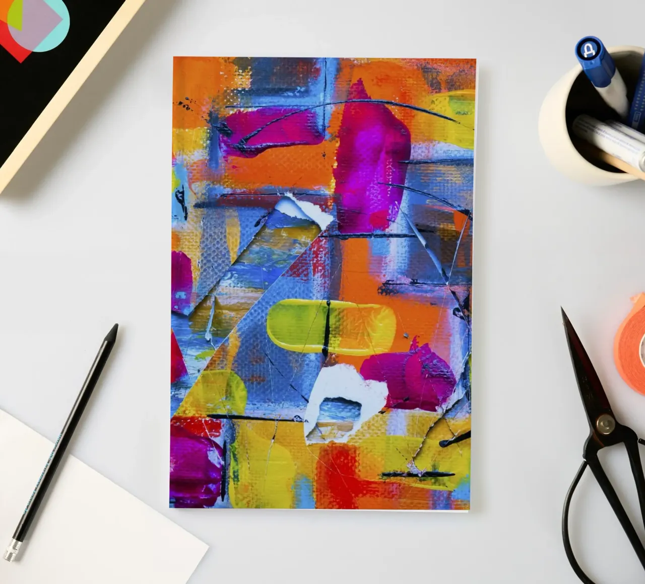 Steve Johnson Abstract No. 17 - Vibrant Modern Canvas Print notebook by NorwesClub