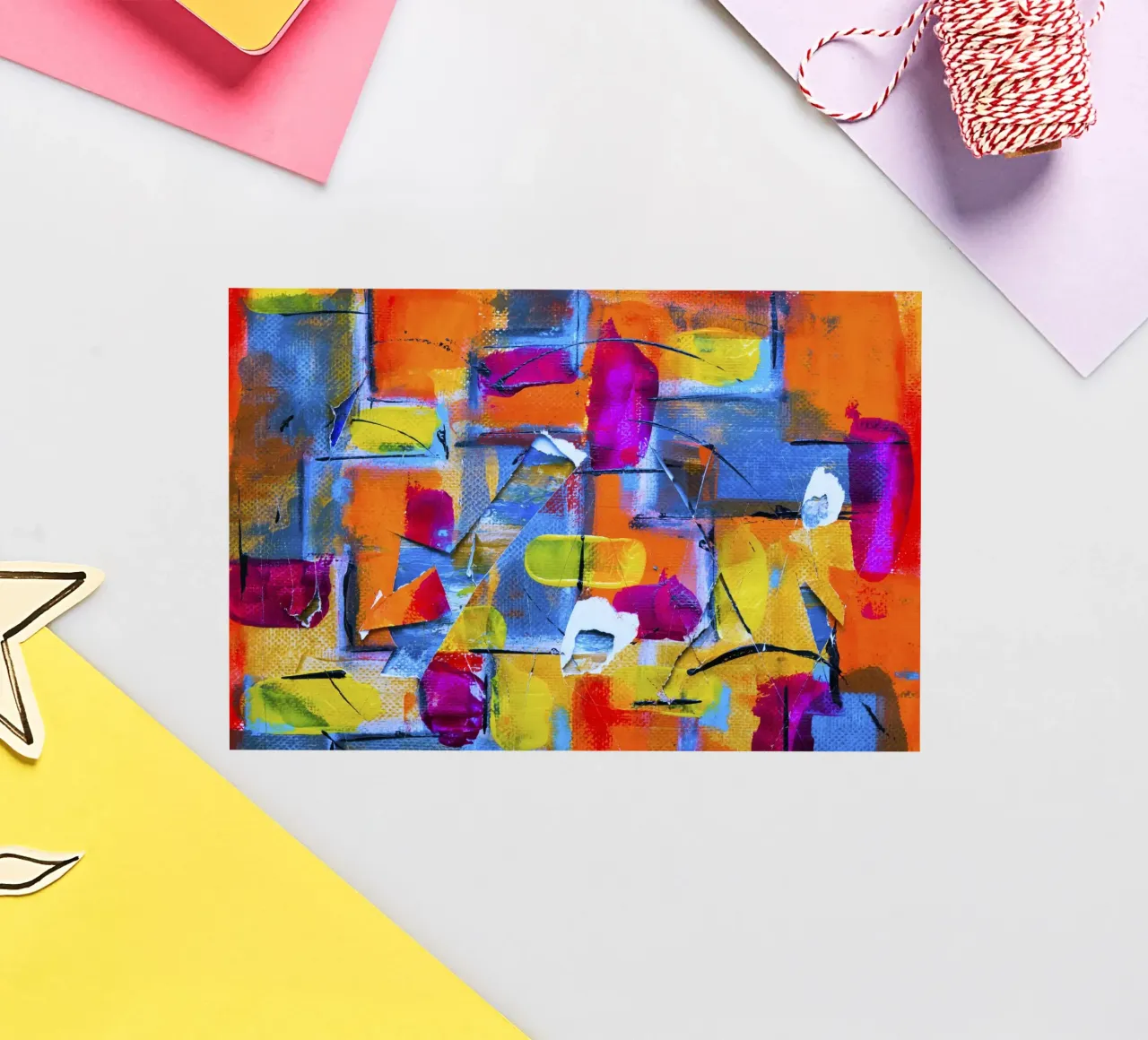 Steve Johnson Abstract No. 17 - Vibrant Modern Canvas Print sticker by NorwesClub