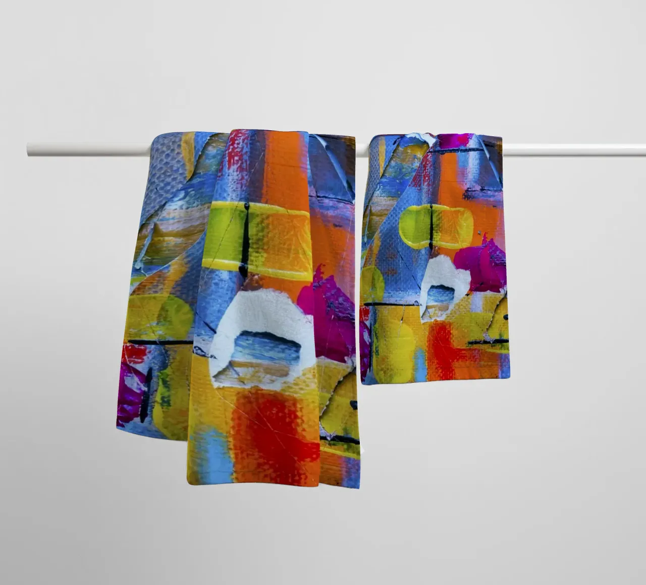 Steve Johnson Abstract No. 17 - Vibrant Modern Canvas Print towel by NorwesClub