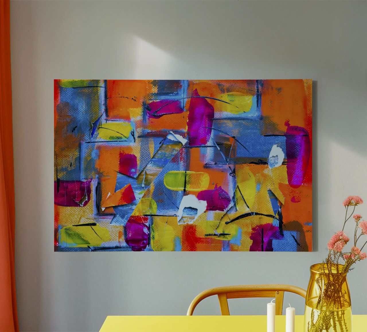Steve Johnson Abstract No. 17 - Vibrant Modern Canvas Print canvas by NorwesClub