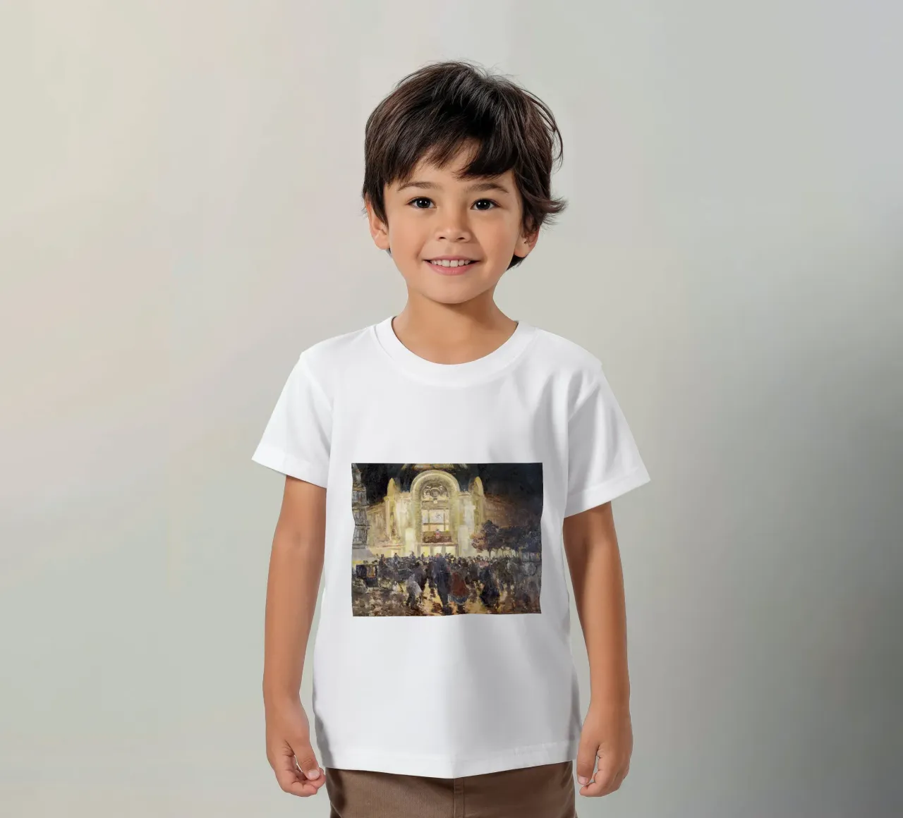 Classic Impressionist Opera Night - Parisian Street Scene Ar kids t-shirt by NorwesClub
