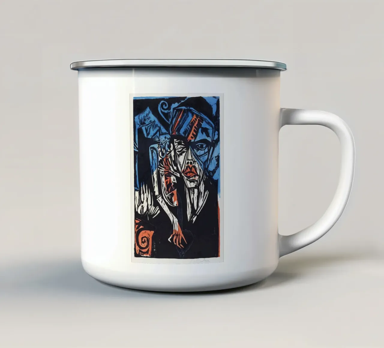 Ernst Ludwig Kirchner "Agonie d'amore" - Legno espressionista tazza in smalto da NorwesClub