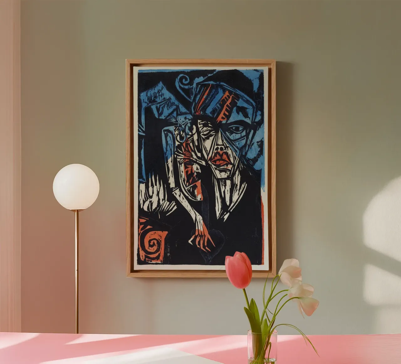 Ernst Ludwig Kirchner "Agonies of Love" - Expressionist Wood Leinwand von NorwesClub