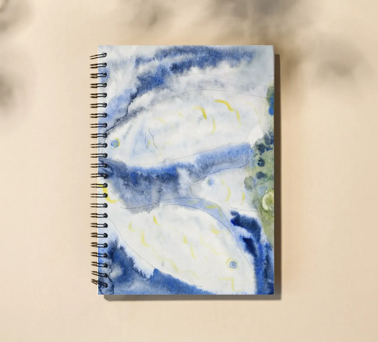 Charles Demuth Abstract Fish Art Print - Modernist Aquatic V spiral notebook by NorwesClub