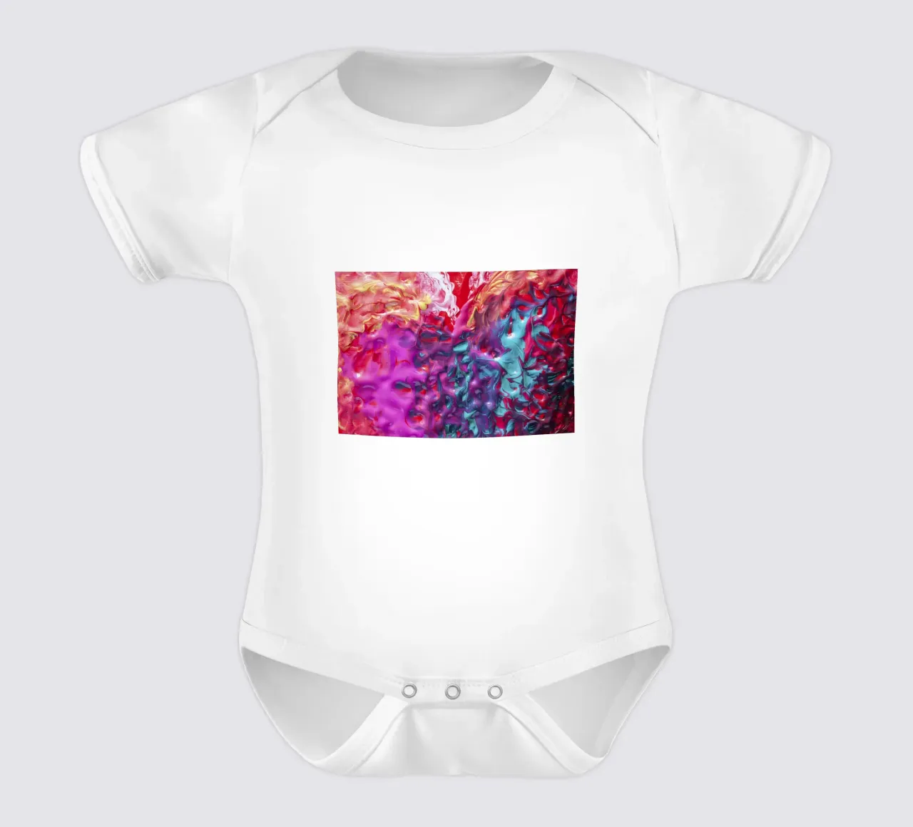 Vibrant Acrylic Pour Abstract - Fließende Kunst & Modern Expressio Kurzarm Babybody von NorwesClub