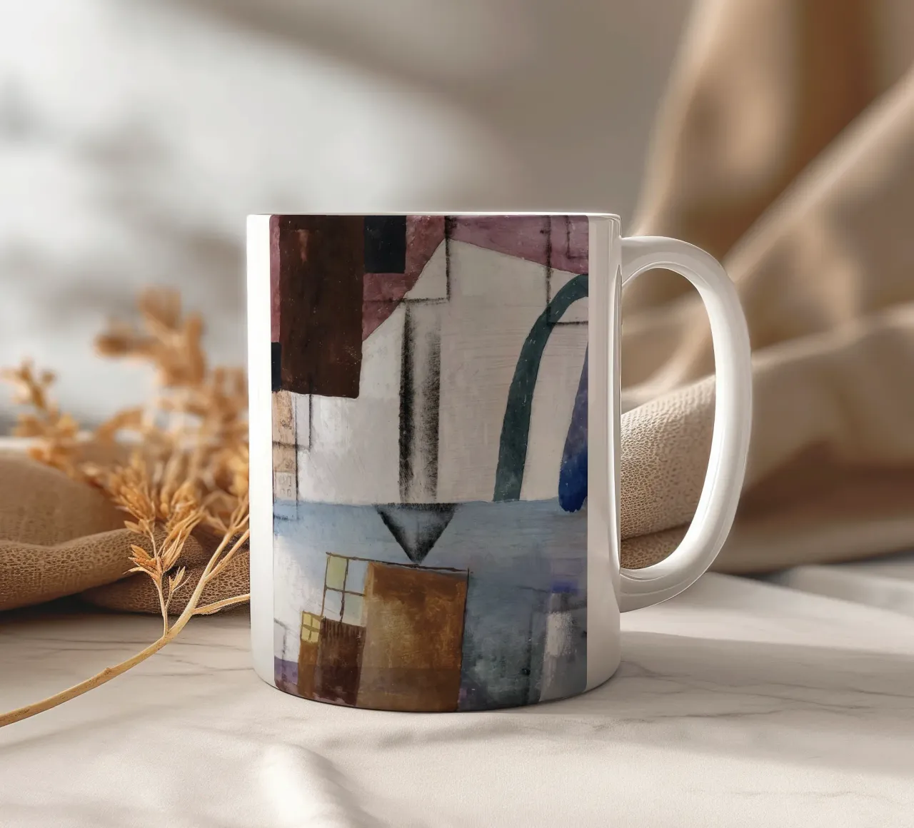 Paul Klee's "White Easter II" - Bauhaus Abstract Geometric A ceramic mug by NorwesClub