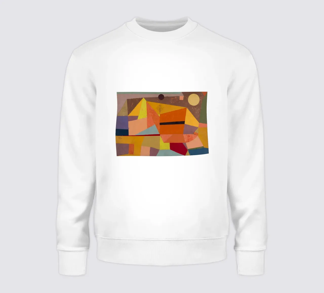 Paul Klee "Vrolijk berglandschap" - Bauhaus abstracte kunst sweatshirt van NorwesClub