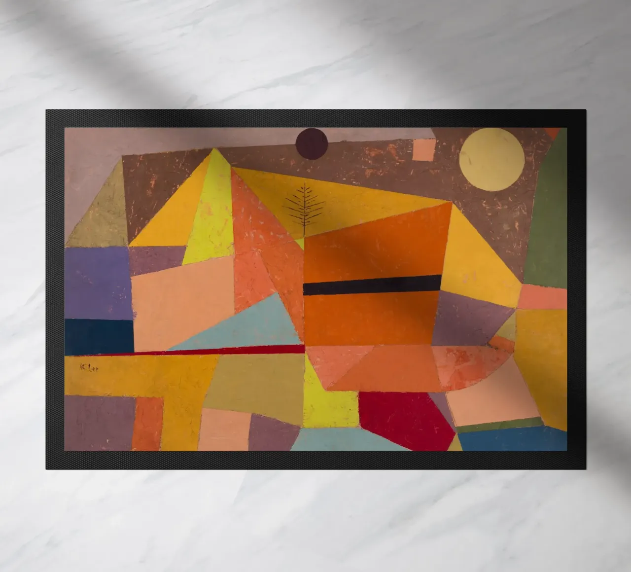 Paul Klee "Joyful Mountain Landscape" - Bauhaus Abstract Art doormat by NorwesClub
