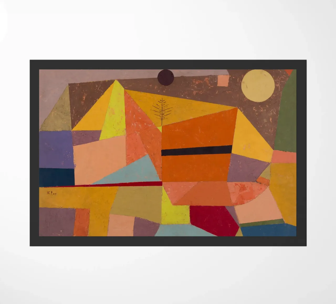 Paul Klee "Joyful Mountain Landscape" - Bauhaus Abstract Art doormat by NorwesClub
