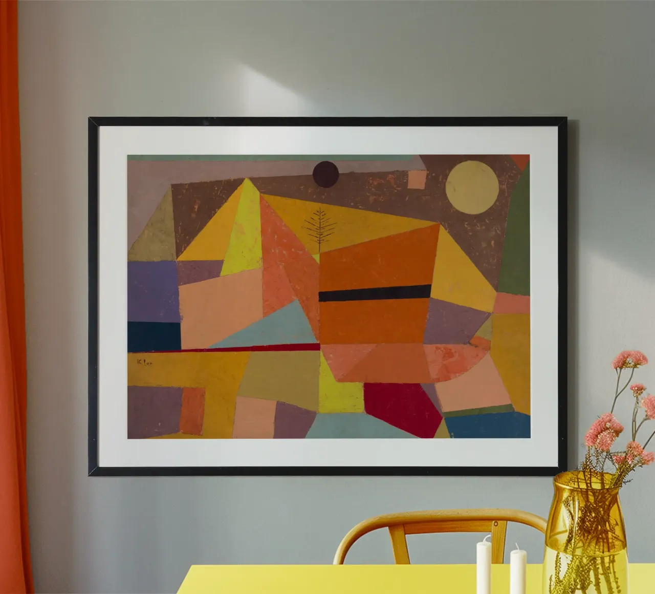Paul Klee "Joyful Mountain Landscape" - Bauhaus Abstract Art hahnemühle by NorwesClub
