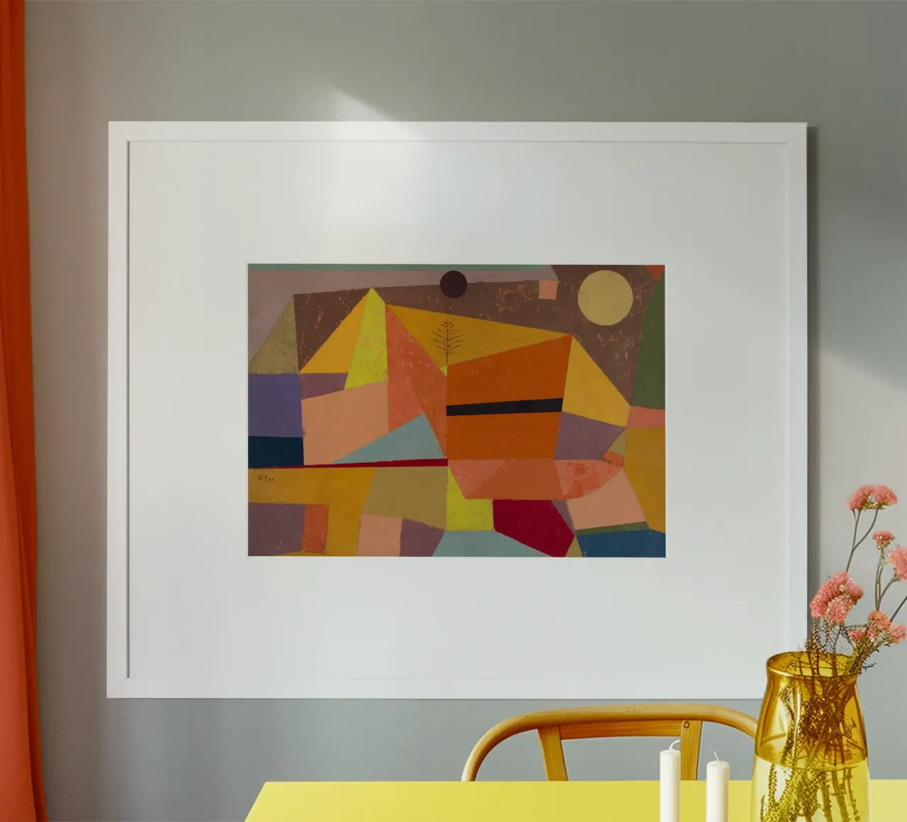 Paul Klee "Joyful Mountain Landscape" - Bauhaus Abstract Art hahnemühle by NorwesClub