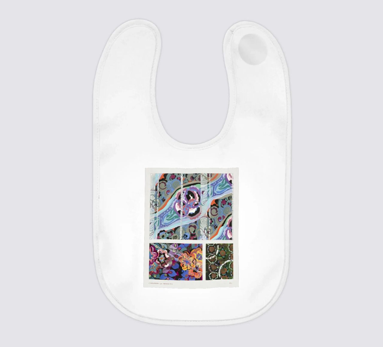 Édouard Bénédictus "Variations" - Art Deco Pattern Print baby bib by NorwesClub