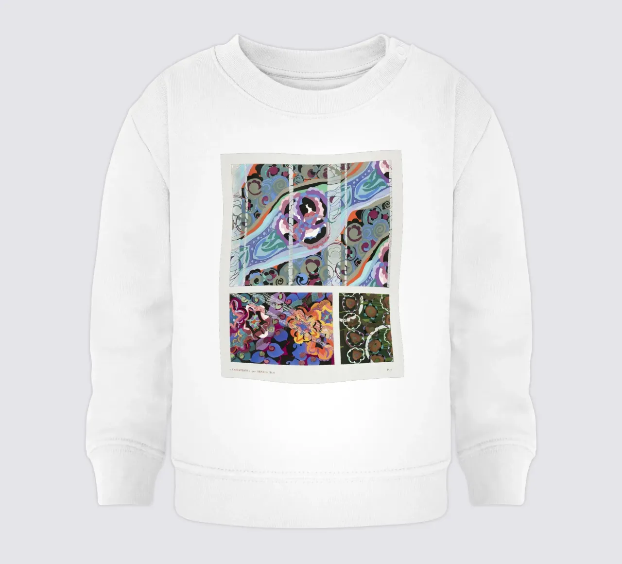 Édouard Bénédictus "Variations" - Art Deco Pattern Print sudadera de bebé de NorwesClub