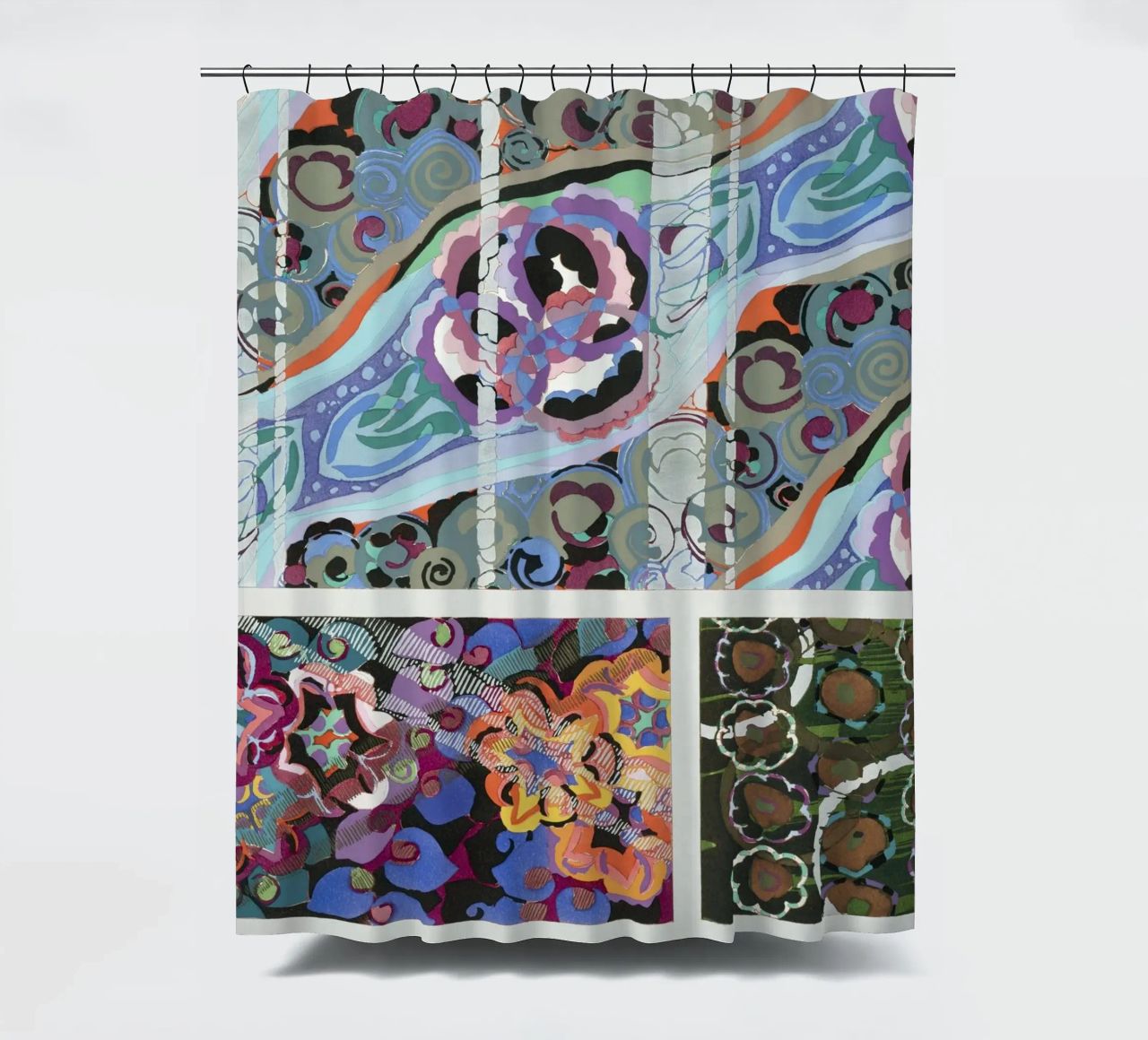 Édouard Bénédictus "Variations" - Art Deco Pattern Print shower curtain by NorwesClub