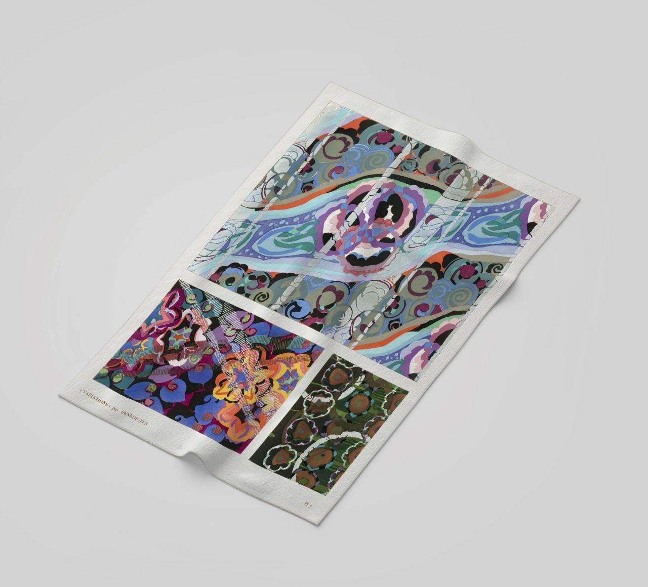 Édouard Bénédictus "Variations" - Art Deco Pattern Print beach towel by NorwesClub